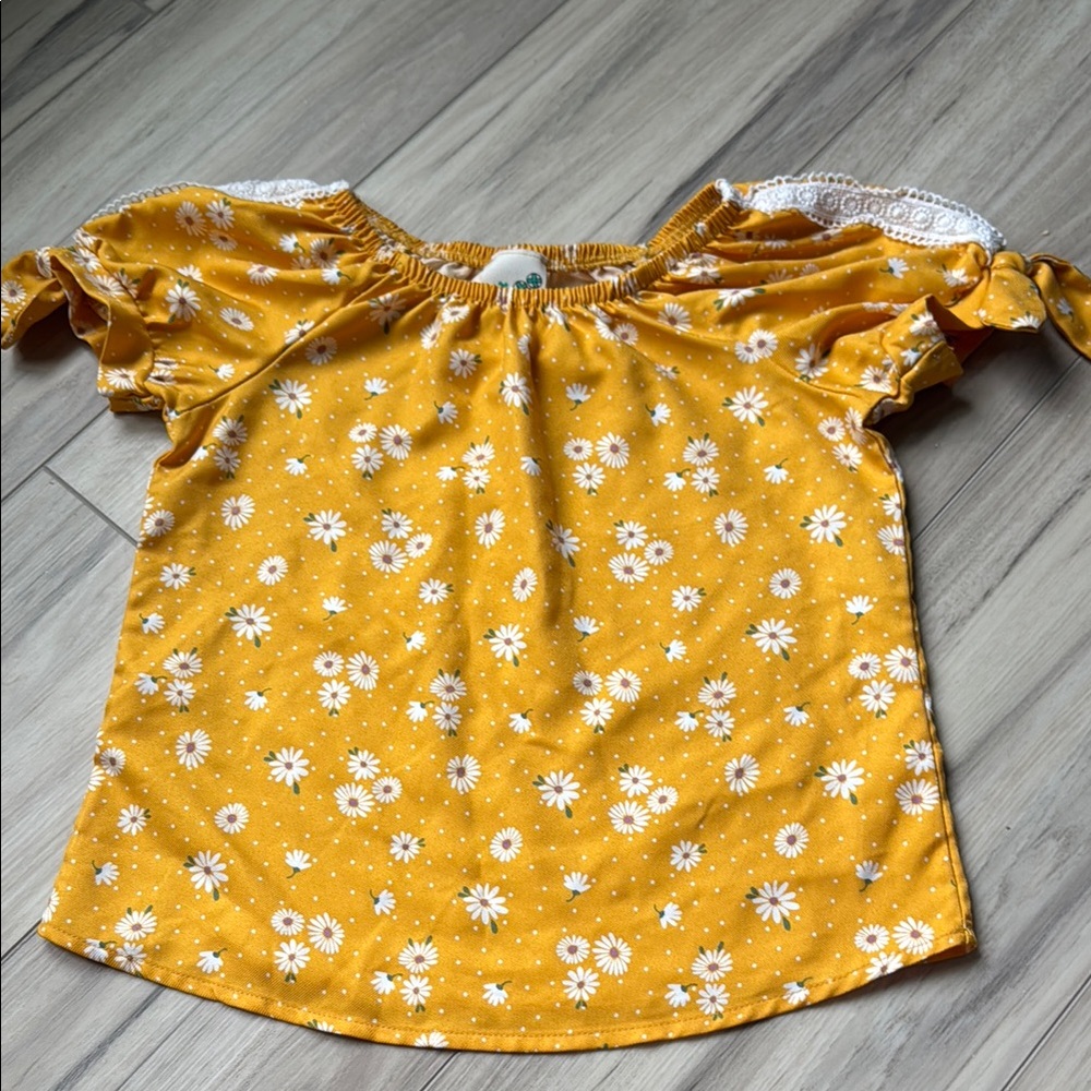Lily Bleu Yellow Floral Kids Blouse